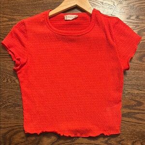 Red Smocked Top